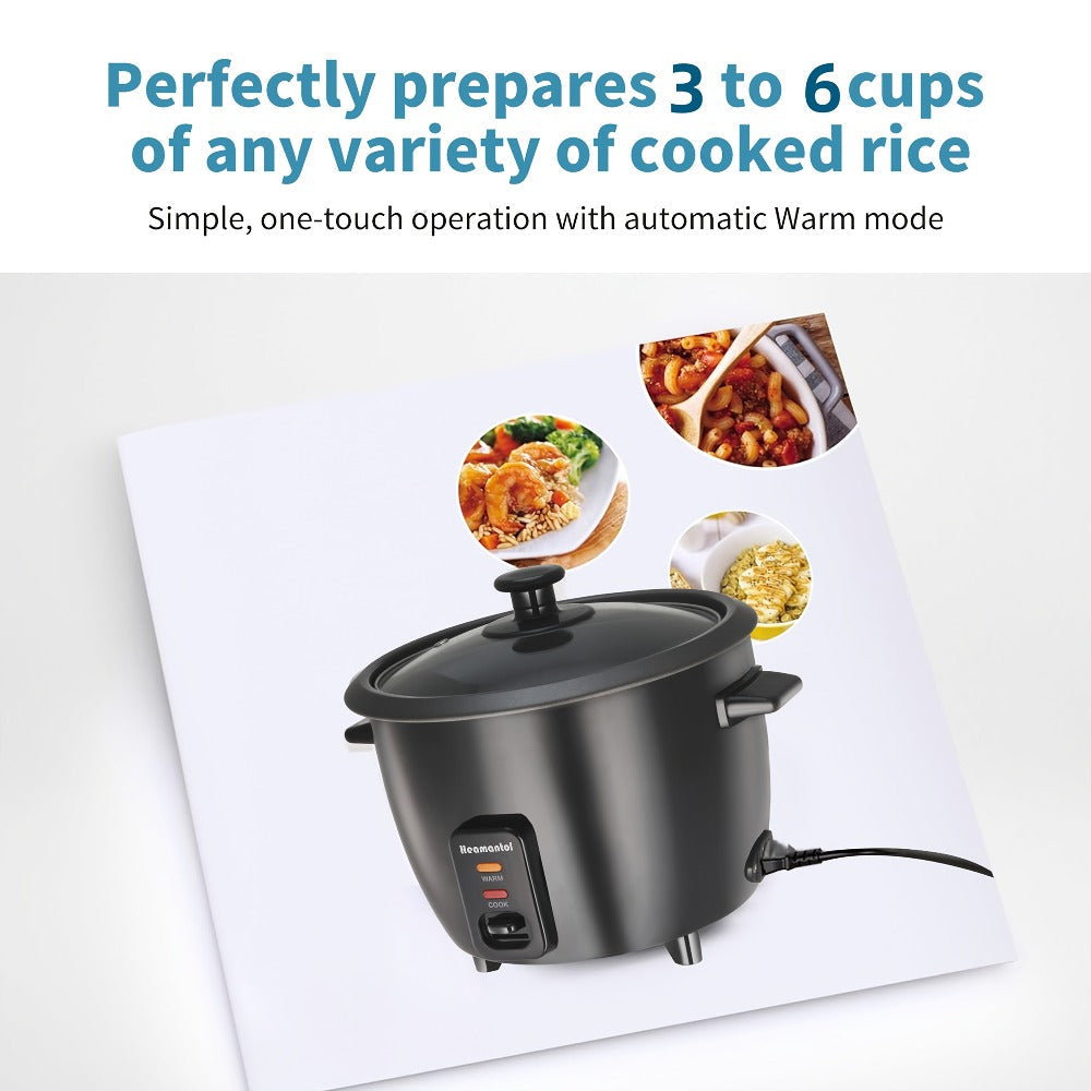 Rice Cooker & Yogurt Maker 1.5Qt, 6-Cup Non-Stick Electric Rice Cooker with Auto Keep, One-Touch