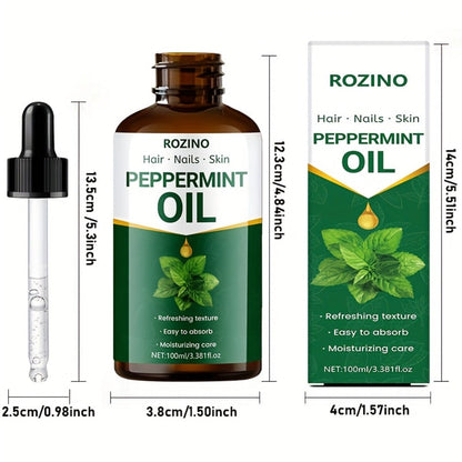 Essential Oil Peppermint 100ml Dropper Bottle for Diffuser, Shower, Massage and External Body Care
