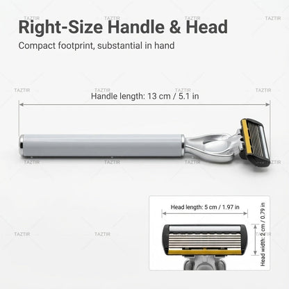 Luxury Men's Razor Set 6-Layer Blades – 2 Ergonomic Anti-Slip Handles & 72 Replaceable Blades, Precision Manual Shaving Kit