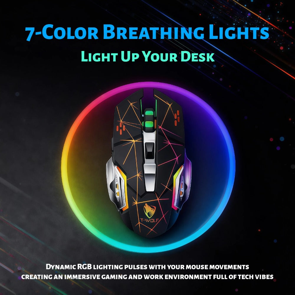 Bluetooth 5.0 2.4G Dual Mode Wireless RGB Gaming Mouse Silent 6 Button USB-C Rechargeable for an Everyday Personal Care Routine