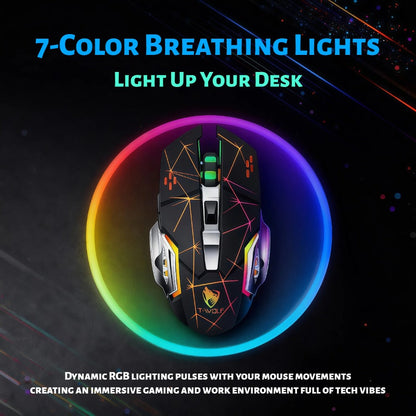 Bluetooth 5.0 2.4G Dual Mode Wireless RGB Gaming Mouse Silent 6 Button USB-C Rechargeable for an Everyday Personal Care Routine