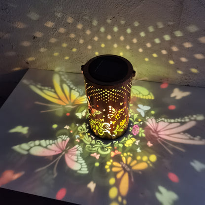 Solar Garden Lights IP65 Pattern Lantern with Hummingbird, Sunflower or Butterfly Designs for Yard Decor