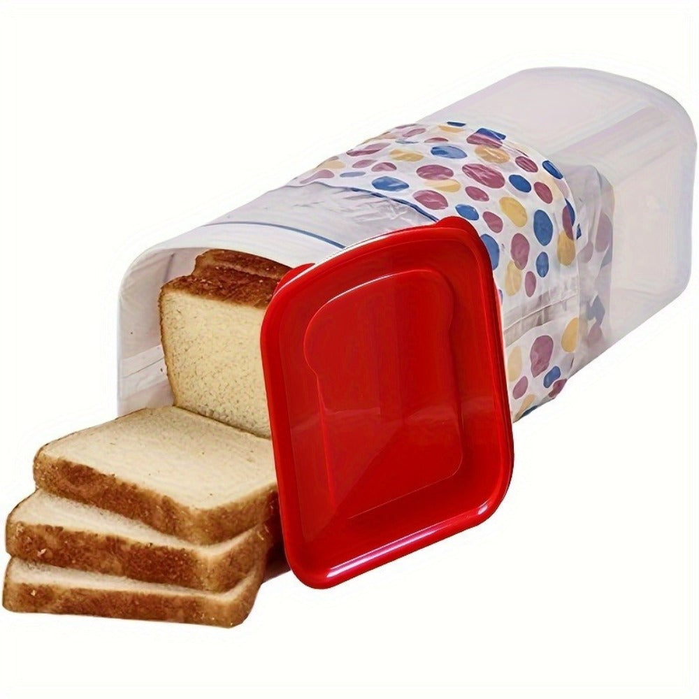 Food Storage Containers Rectangular Bread Keeper with Flip-Top Lid in Red or Black for Kitchen and Camping