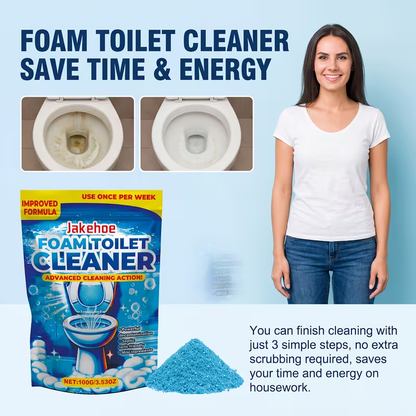 Toilet Cleaning Powder with Foam, Odor Removal, Stain Dissolving & Pipe Unclogging Bathroom Cleaner