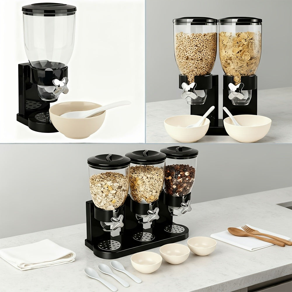Dry Food Dispenser & Candy Organizer with Spoon Bowl Lid, Countertop Snack Container for Pantry Kitchen 17.5 Oz
