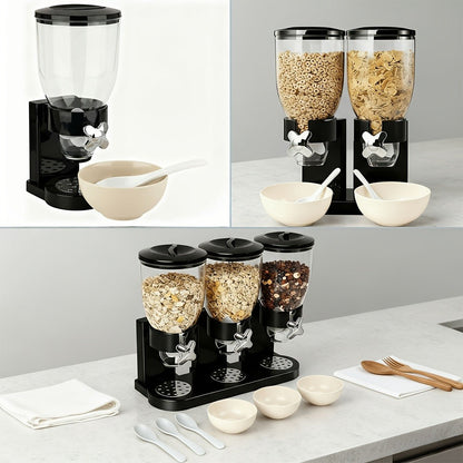 Dry Food Dispenser & Candy Organizer with Spoon Bowl Lid, Countertop Snack Container for Pantry Kitchen 17.5 Oz