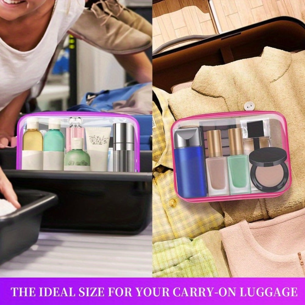 TSA Approved Clear Toiletry Bags Set of 24 Transparent Travel Makeup Organizer Pouches Medium Size Airport Security Quart Bag for Liquids