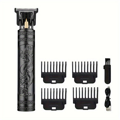 Men's Grooming Barber Haircut Set 2 & 3 Piece – Professional Hair Clipper USB Rechargeable T-Blade Trimmer Razor with 8 Limit Combs Complete