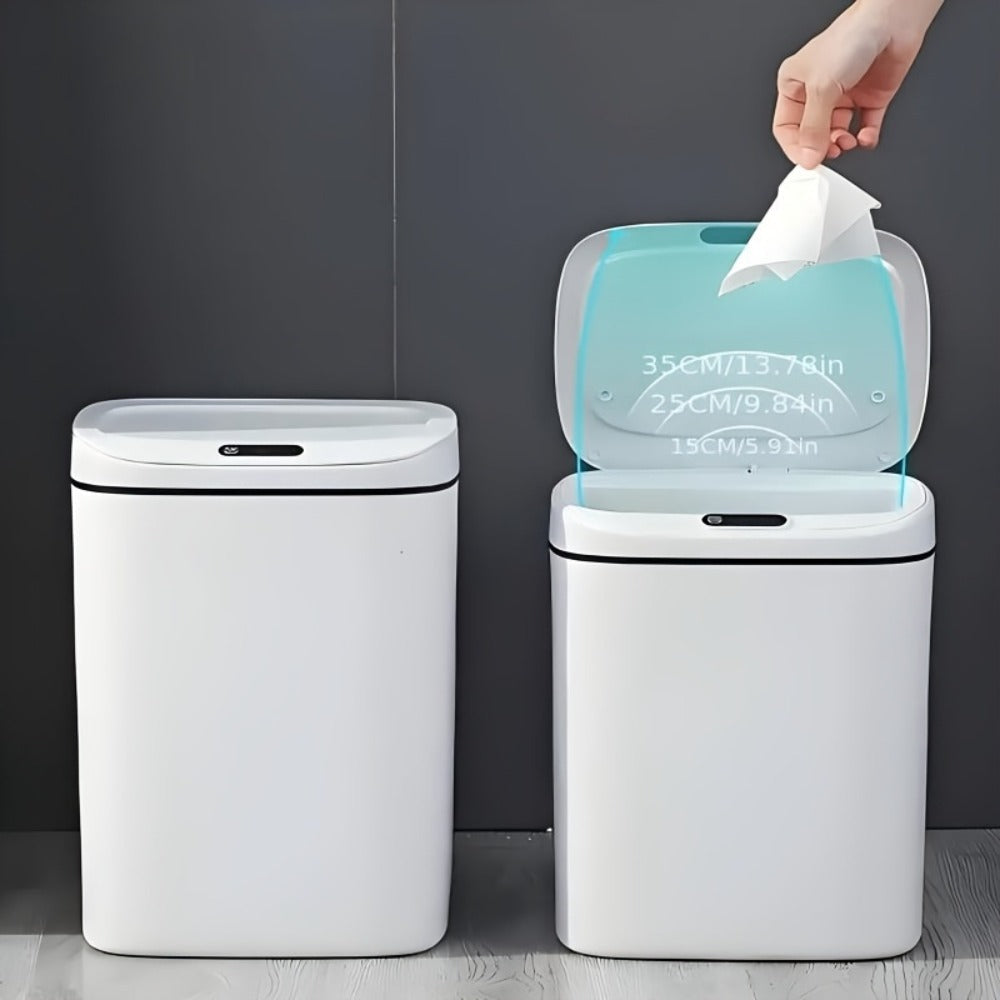 Motion-Activated Touchless Trash Can with Lid, Smart Sensor Waste Bin for Kitchen, Bathroom, Office & Home