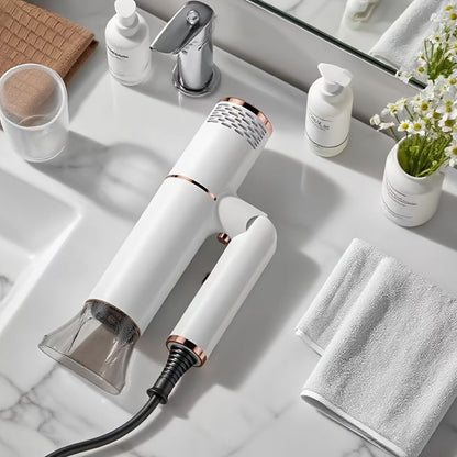 Foldable Hair Dryer with Storage Stand, Concentrator-Style Nozzle, Hot and Cold Air Labels and Four Colors