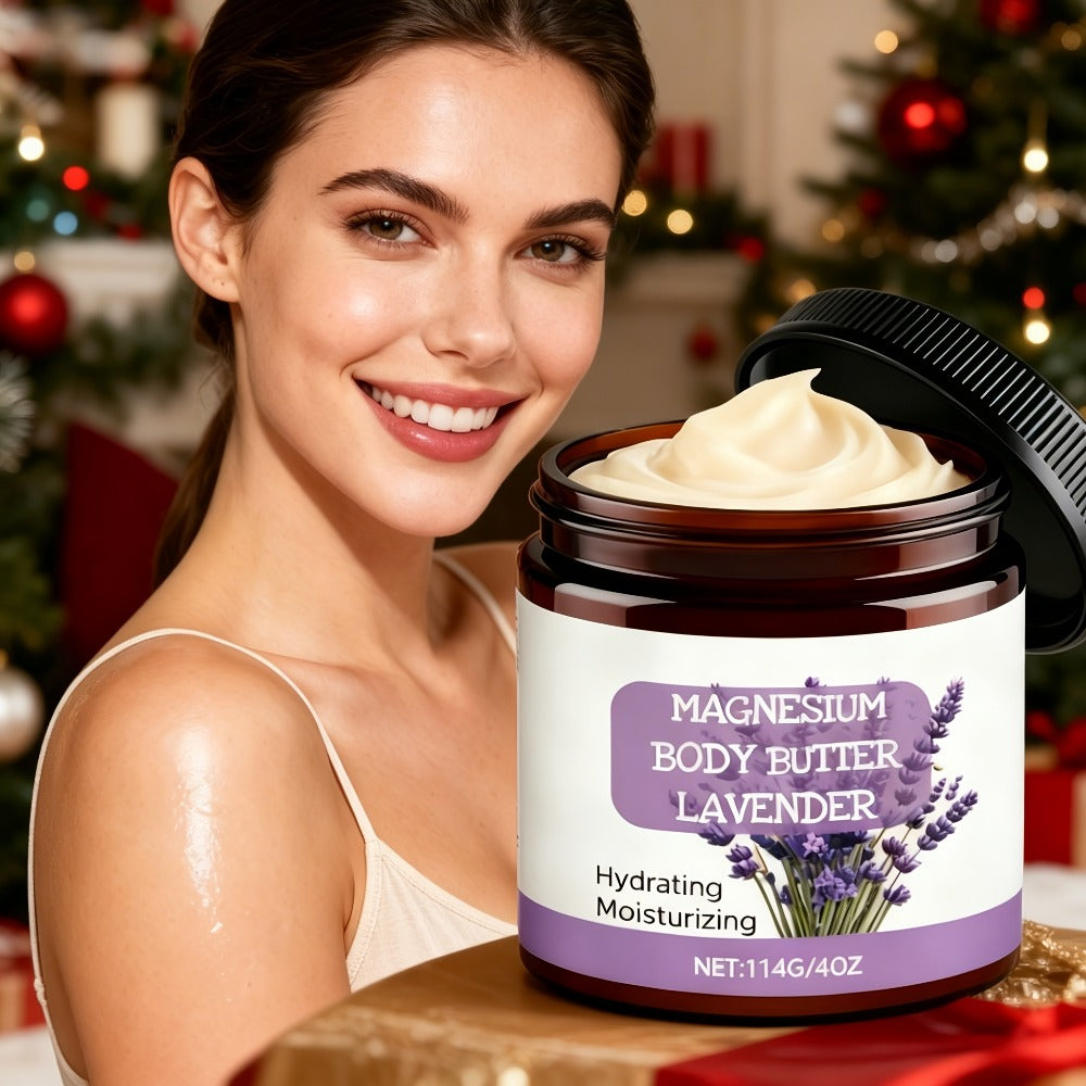 Lavender Magnesium Cream Body Lotion 4oz with Magnesium Chloride Lavender Oil Deep Relaxing Soothing Skin Nourishing for Women Men