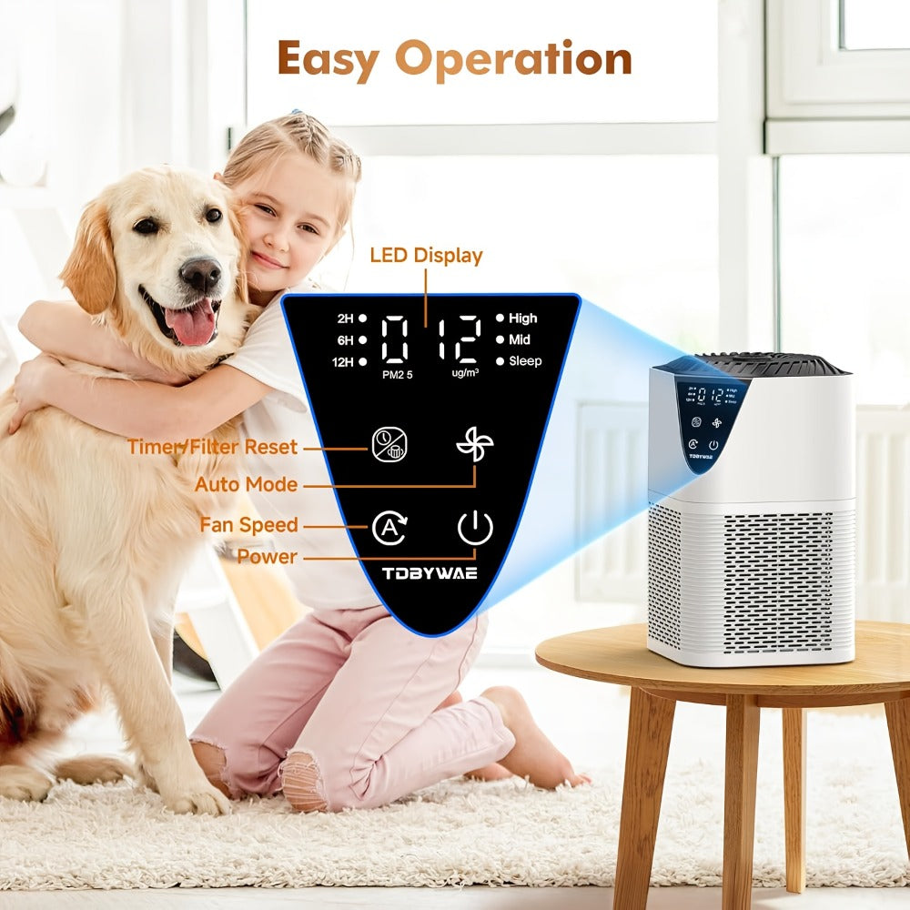 Air Purifier with H13 HEPA Filter, 1076 Sq Ft Coverage, 25dB Mode, Aroma Diffuser and Night Light