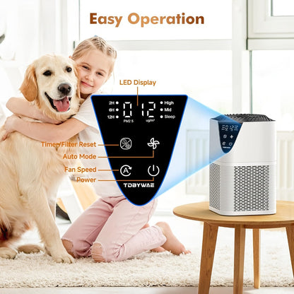 Air Purifier with H13 HEPA Filter, 1076 Sq Ft Coverage, 25dB Mode, Aroma Diffuser and Night Light