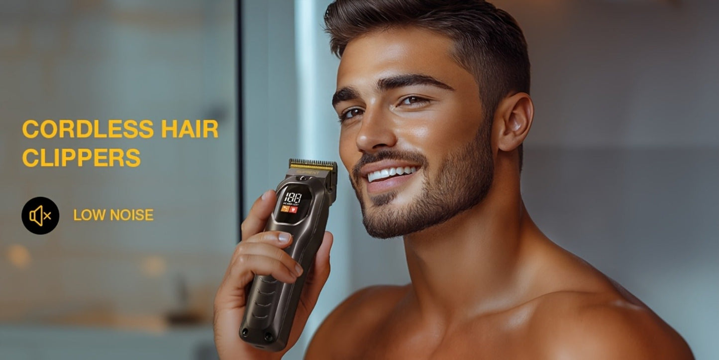 Hair Clippers & Beard Trimmer Set for Men - SUPRENT Professional Cordless Grooming Kit with T-Blade Trimmer