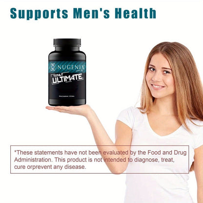Testosterone Support Supplement with D-Aspartic Acid, Horny Goat Weed, Tribulus & Maca, Mood, Health & Vitality Booster for Men