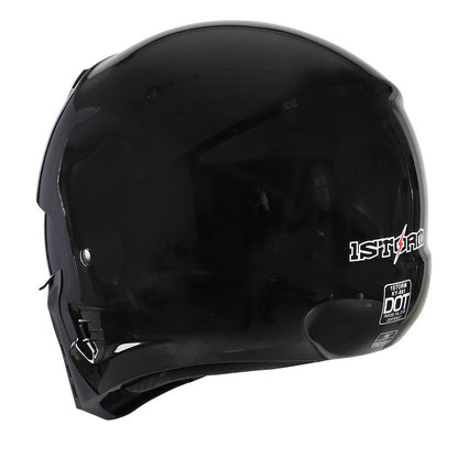 Motorcycle Helmet Convertible Full/Open-Face Shell with Detachable Mask, Smoked Shield, S-XL Sizes and Multiple Styles