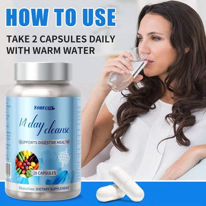 Colon Cleanse Capsules with Senna Leaf, Psyllium Husk & MCT Oil, 14-Day Advanced Gut Detox & Digestive Support Formula