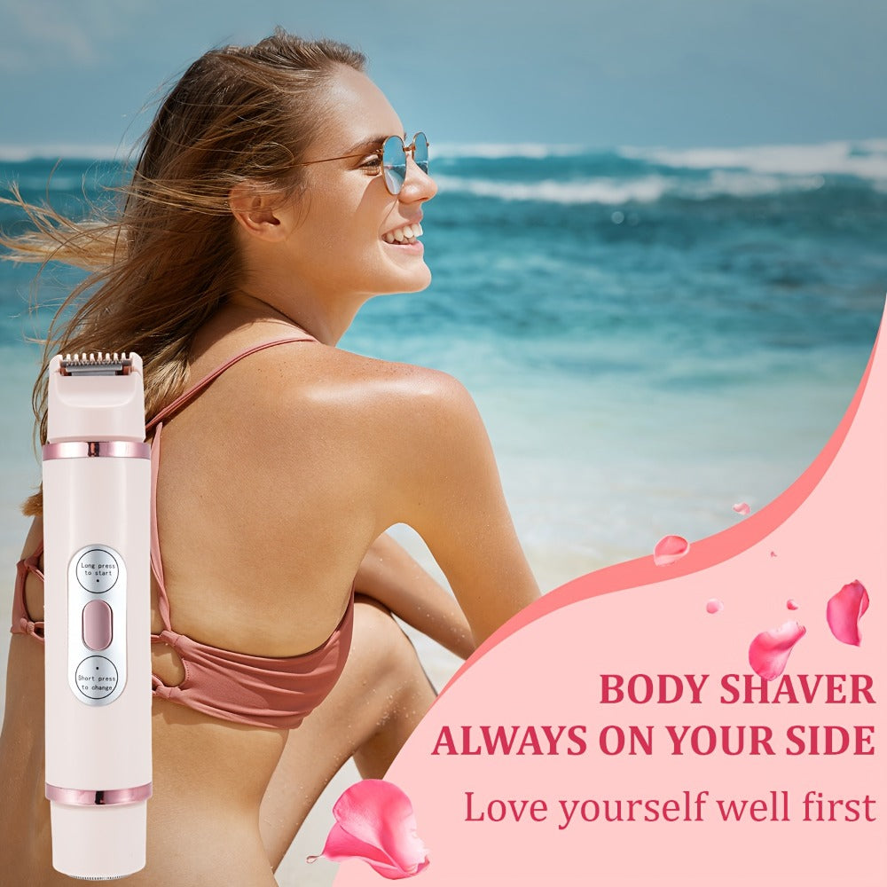 Electric Shaver 2-in-1 Women’s Razor and Trimmer with Stainless Steel Blade, USB Charging and Wet/Dry Use