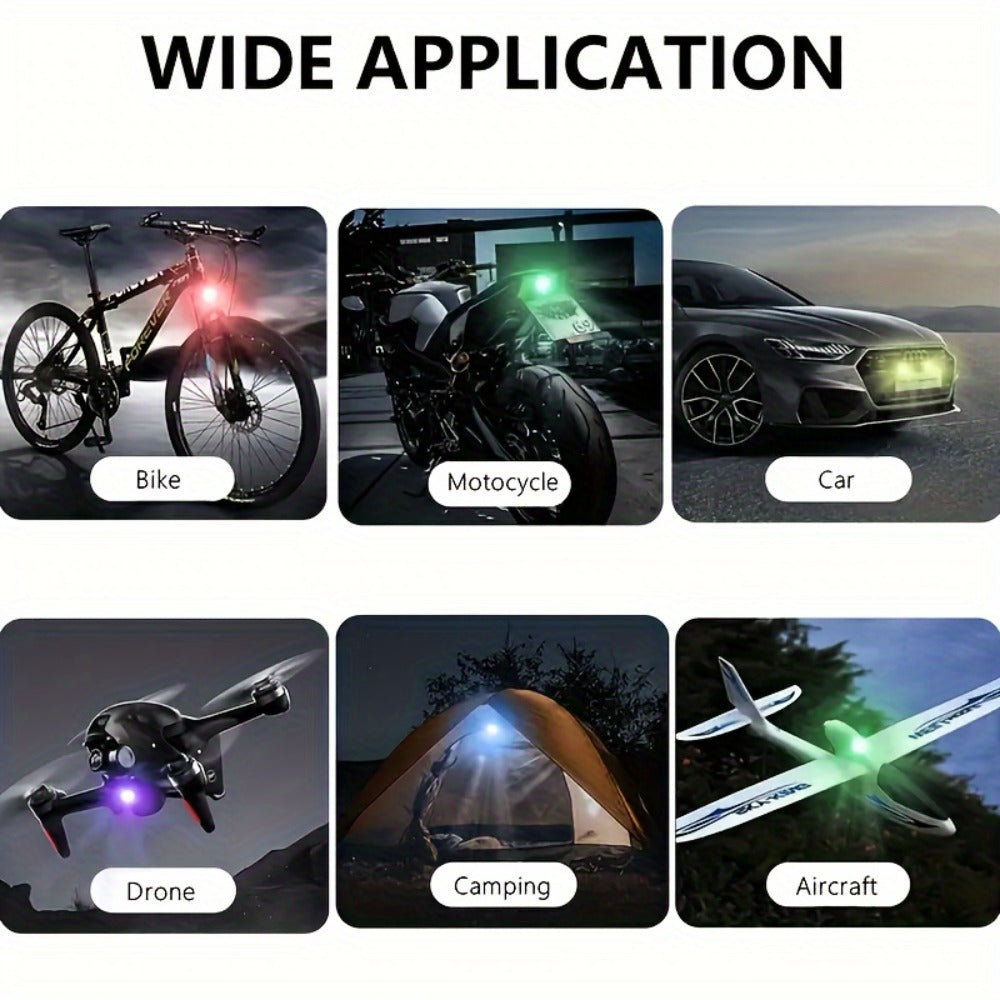 Wireless LED Strip Lights 8-Color 4pcs / 6pcs – Remote Control USB Rechargeable Waterproof Anti-Collision Light for Car Motorcycle Bike