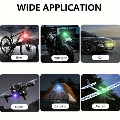 Wireless LED Strip Lights 8-Color 4pcs / 6pcs – Remote Control USB Rechargeable Waterproof Anti-Collision Light for Car Motorcycle Bike