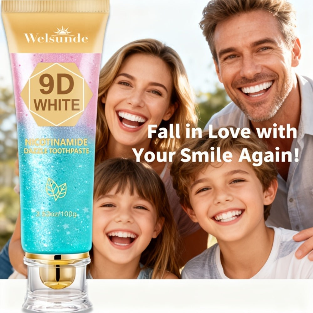 Niacinamide Toothpaste 9D Whitening Toothpaste for Stain Removal Fresh Breath Deep Cleansing Enamel Protection Minty Flavor Gentle on Gums