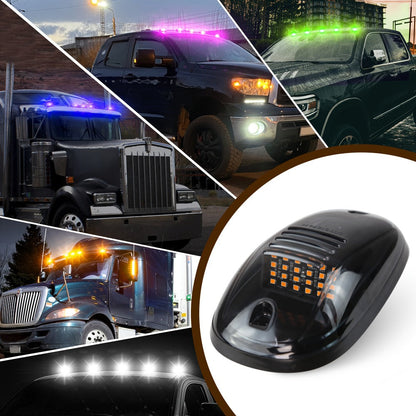 5pcs LED Cab Roof Marker Lights 16/24 LED 12V Super Bright UV-Resistant ABS Lens with Wiring Harness Kit for 2003-2018 Pickup Trucks 1500