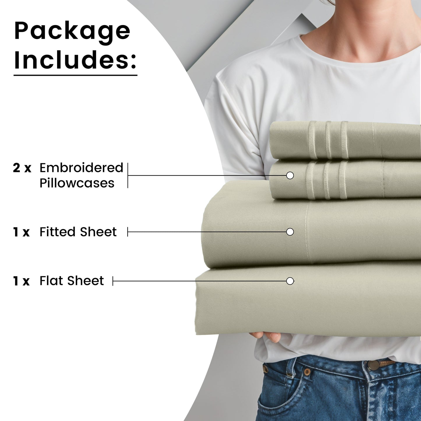 Fitted Sheet Set 6-Piece Brushed Polyester Deep Pocket Bed Sheets 20 Colors Hotel Luxury Bedding with Embroidered Pillowcases