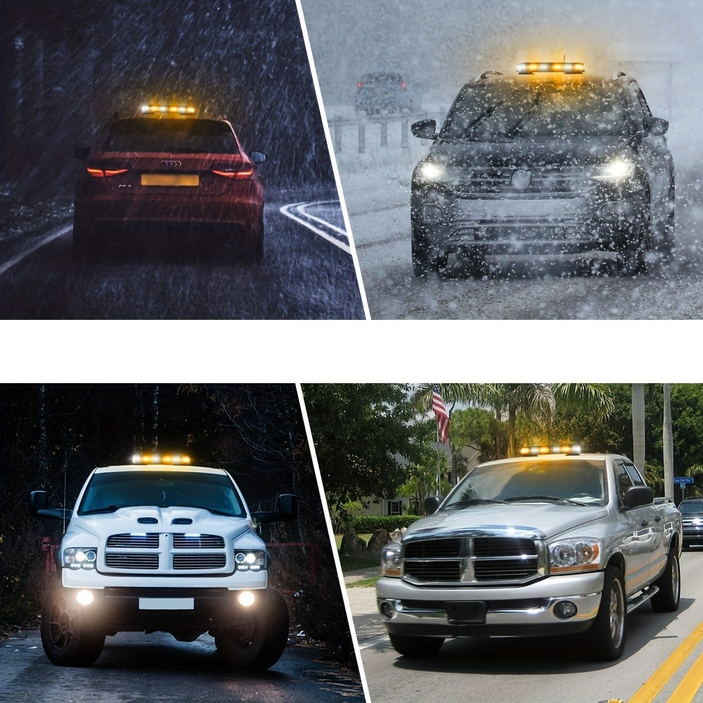 126 LED Roof Strobe Beacon Light Bar IP67 Waterproof Emergency Hazard Flashing Warning Light 12-24V for Construction Vehicles Tow Trucks
