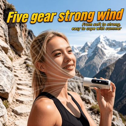 Handheld Fan with Metal Contact Plate, Five Speeds, 20, 000 RPM Label, Type-C Charging and Display