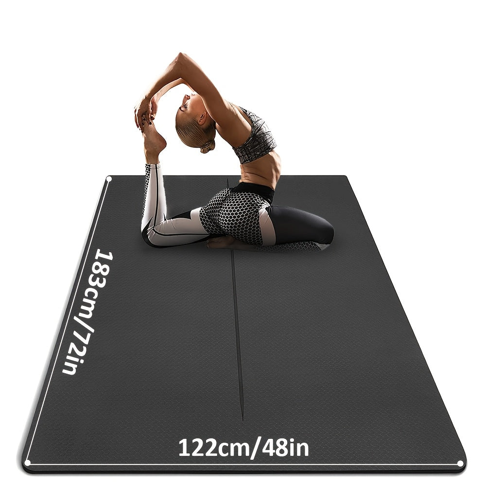 Thick TPE Exercise Gymnastics Mat 72"x48" – Extra Thick Non-Slip Surface for Yoga, Pilates, Home & Outdoor Fitness Training