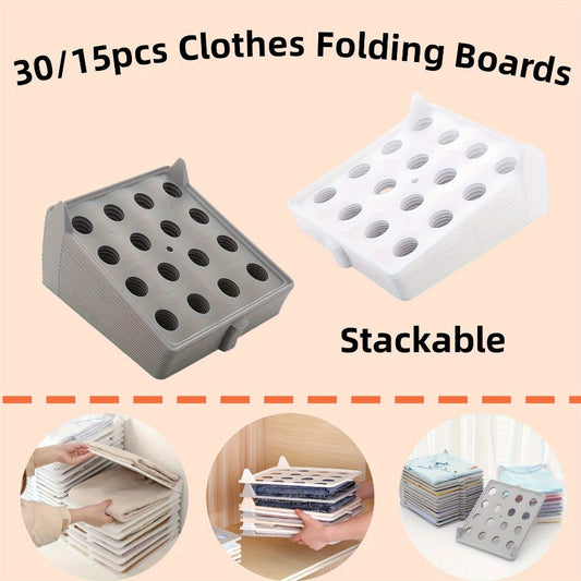 Foldable Stackable Clothes Folding Board Organizer for Shirts Pants Dresses, Plastic, Space-Saving