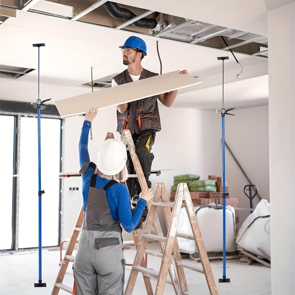 Adjustable Steel Support Rods for Drywall & Cabinet Installation, Extendable Construction Support Poles 19.7"-45.3" / 45"-114"