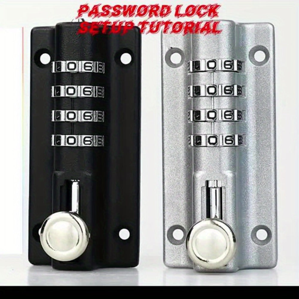 Combination Bolt Lock 4-Digit Zinc Alloy Sliding Security Lock for Entryways, Bedrooms and Living Spaces