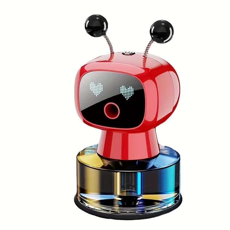 Car Air Freshener Auto Spray Robot Design USB Rechargeable – AI Expression Display, 4-Level Fragrance Control