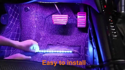 Four-Piece 5V USB RGB Car Footwell LED Light Kit for Under-Seat and Interior Accent Installation