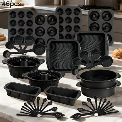 Baking Pan Set Nonstick Carbon Steel Cookie Sheets Roasting Pans Round Cake Muffin Pizza for Home Cooking, Dining and Outdoor Meals