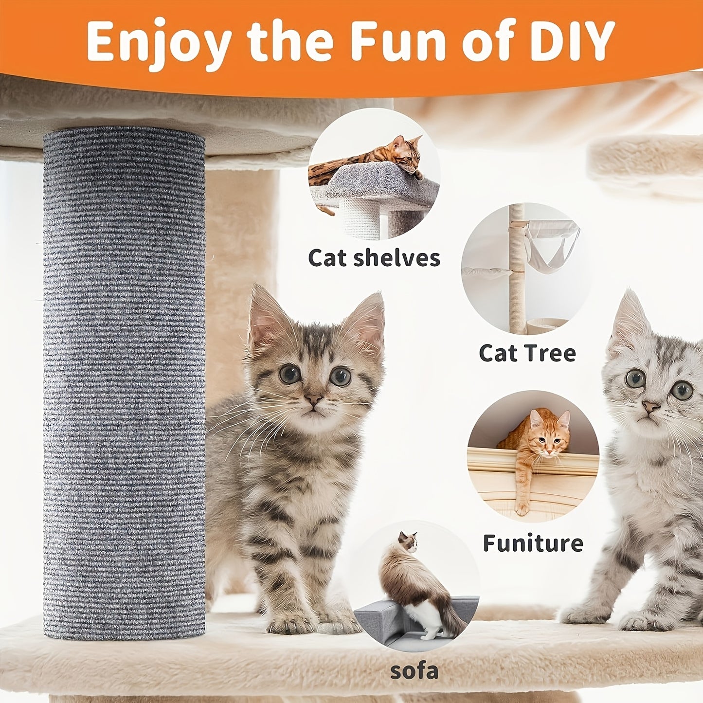 Cat Scratch Pad Self-Adhesive – Durable Cat Scratching Board for Sofa and Wall Protection, Anti-Scratch Furniture Protector Sticker