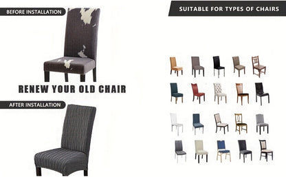 Dining Chair Covers Stretch Slipcovers Set of 4 or 6, Stain Resistant Removable Chair Protector for Home Kitchen Restaurant Wedding