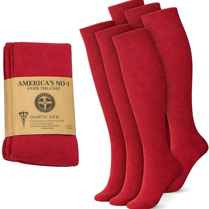 Extra Wide Socks for Swollen Feet 6 Pairs Stretch to 30 Inch Non-Binding Seamless Loose Fit for Entryways, Bedrooms and Living Spaces