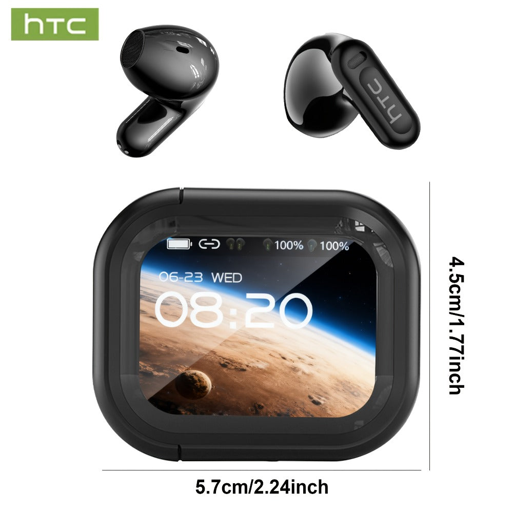 AI Translation Earbuds with Color Touchscreen Charging Case in Black or White and Five Bundle Options