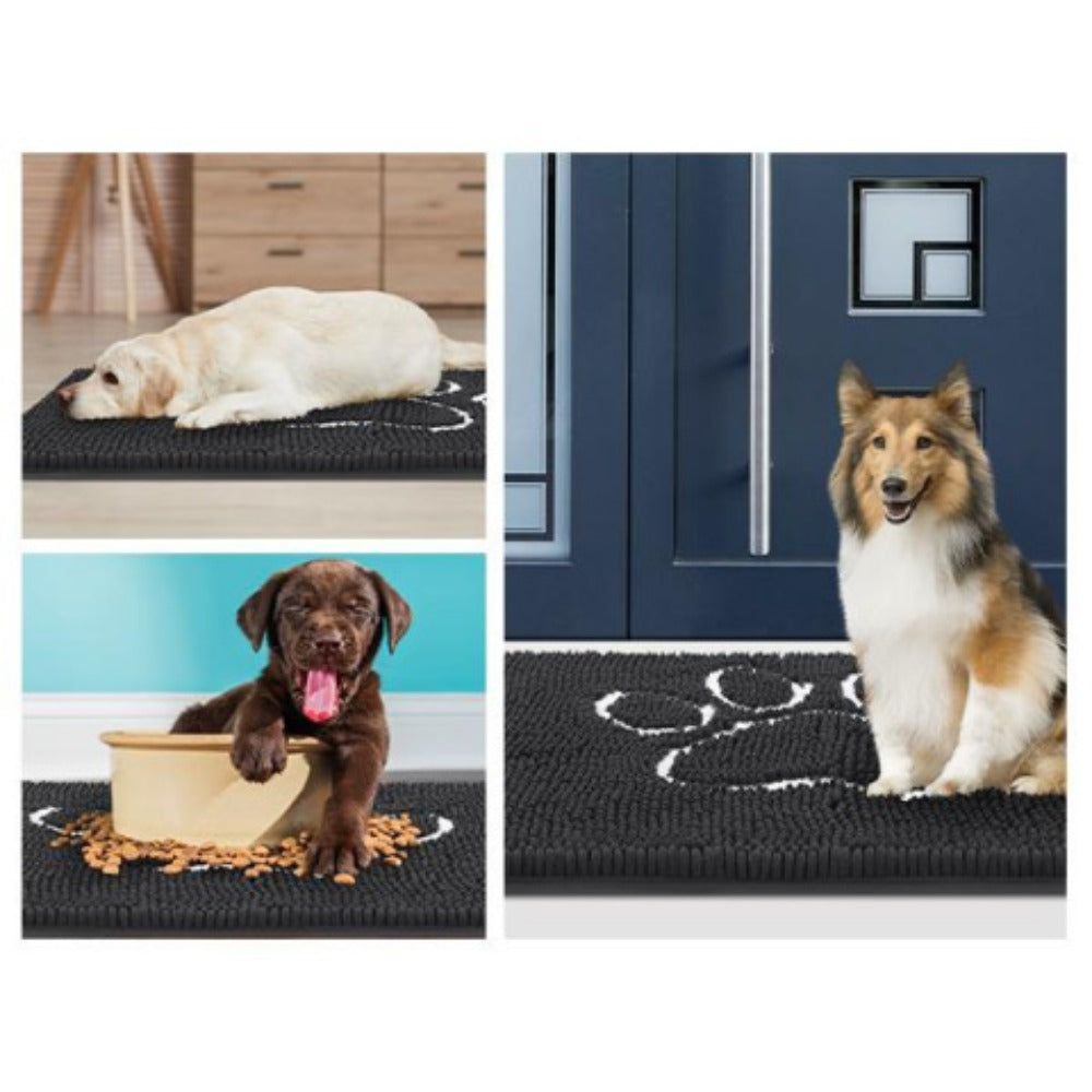 Chenille Doormat Absorbent Non-Slip Washable Indoor Outdoor Mat – Soft Shaggy Entryway Rug for Muddy Paws