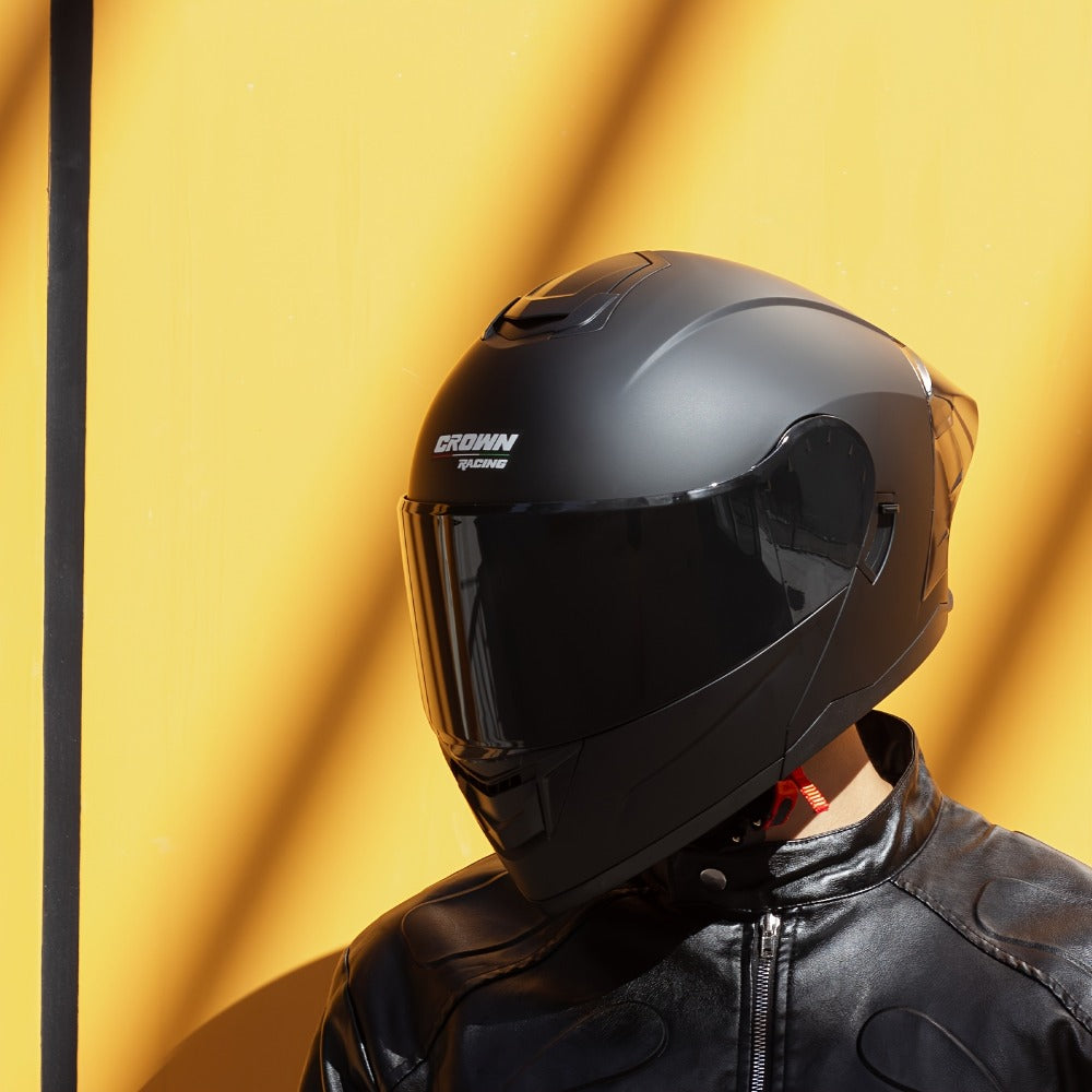 Modular Motorcycle Helmet Flip-Up Full Face – Dual Visor (Clear + Sun Visor), DOT-Style Flip Up Helmet for Men & Women