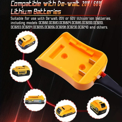 Jump Starter Cable Adapter for DeWalt 18V 20V DCB Battery Portable Car Battery Jump Start Connector ABS Housing