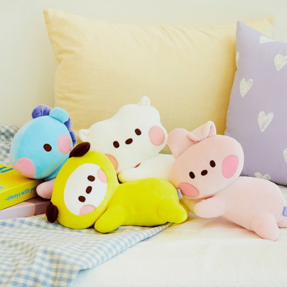 BT21 Minini Lying Cushion Official Plush Pillow Stuffed Character Cushion for BTS ARMY Fans for Entryways, Bedrooms and Living Spaces