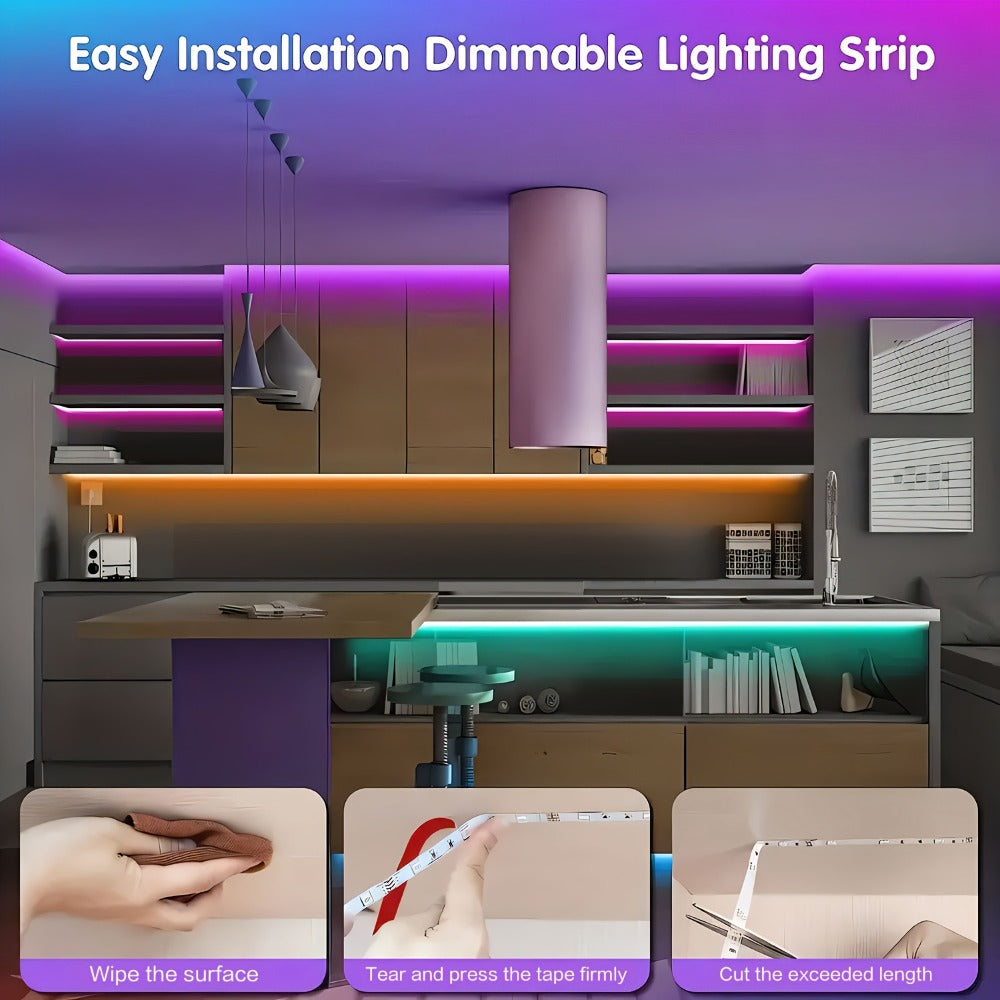 Music Sync LED Strip Lights with APP & 24-Key Remote - RGB Color Changing Built-in Mic for an Everyday Personal Care Routine