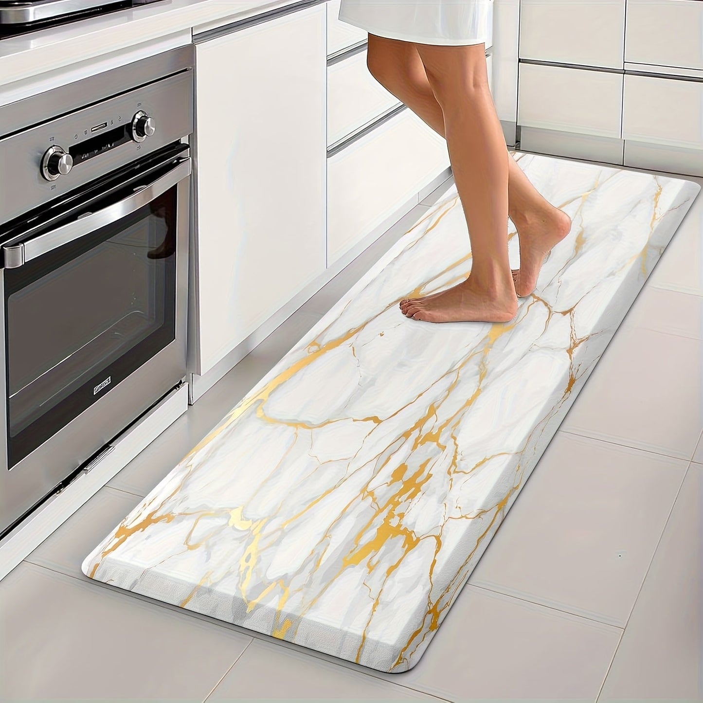 Anti Fatigue Kitchen Mat Non-Slip Cushioned Floor Rug for Standing Desk Sink Office – Marble Pattern