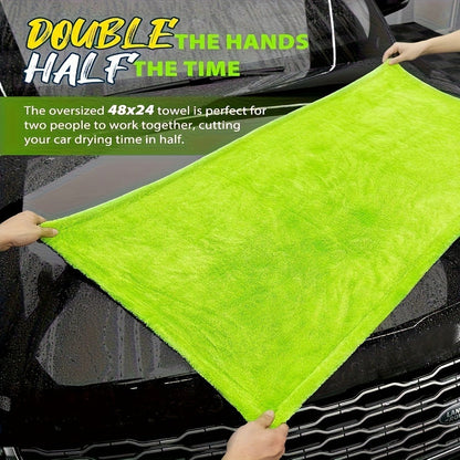 Car Drying Towel in 1400 GSM Microfiber with Two Size Options or Nine-Piece Wash Tool Bundle