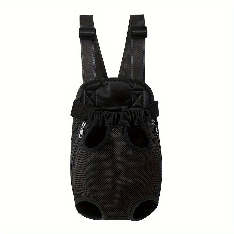 Double Pet Carrier Backpack for Two Cats & Dogs | Breathable Mesh Front Chest Bag for Small Pets, Adjustable Portable Dual Carrier