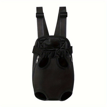 Double Pet Carrier Backpack for Two Cats & Dogs | Breathable Mesh Front Chest Bag for Small Pets, Adjustable Portable Dual Carrier