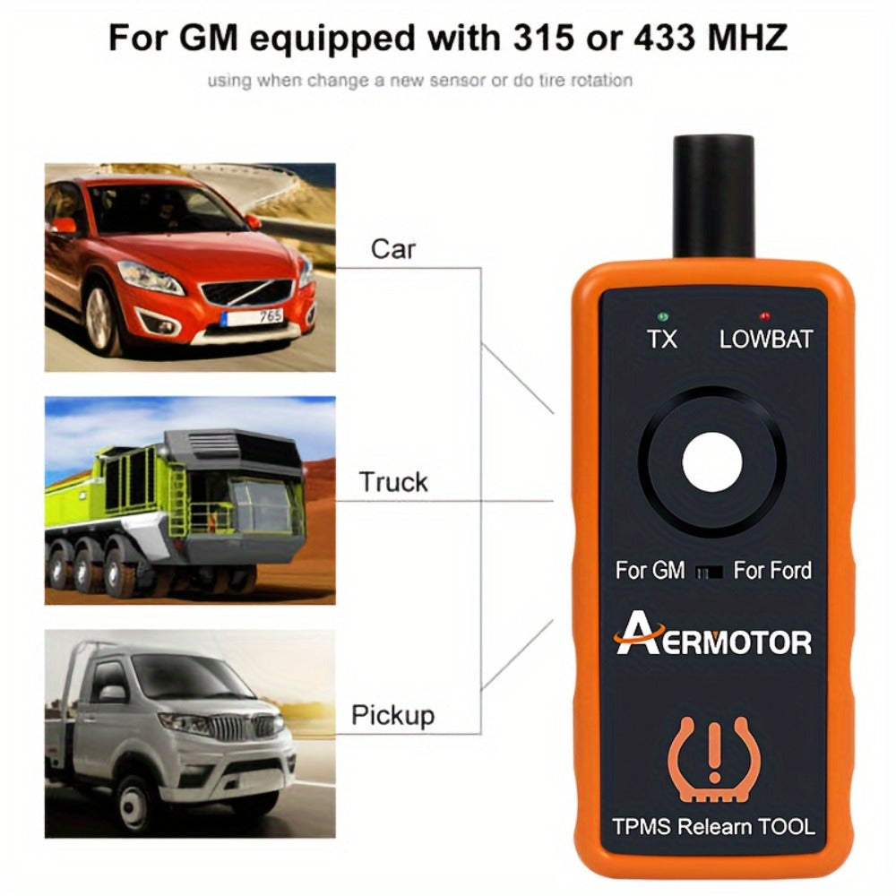 TPMS Relearn Tool 2-in-1 – Tire Pressure Sensor Reset & Activation for Ford & GM | 315MHz 433MHz | EL-50448 Compatible Automotive Diagnostic